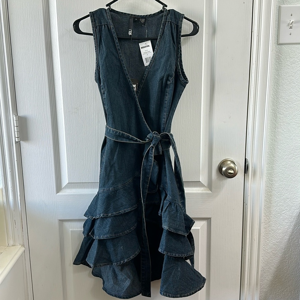RU Cowgirl by Resistol Denim Wrap Around Dress